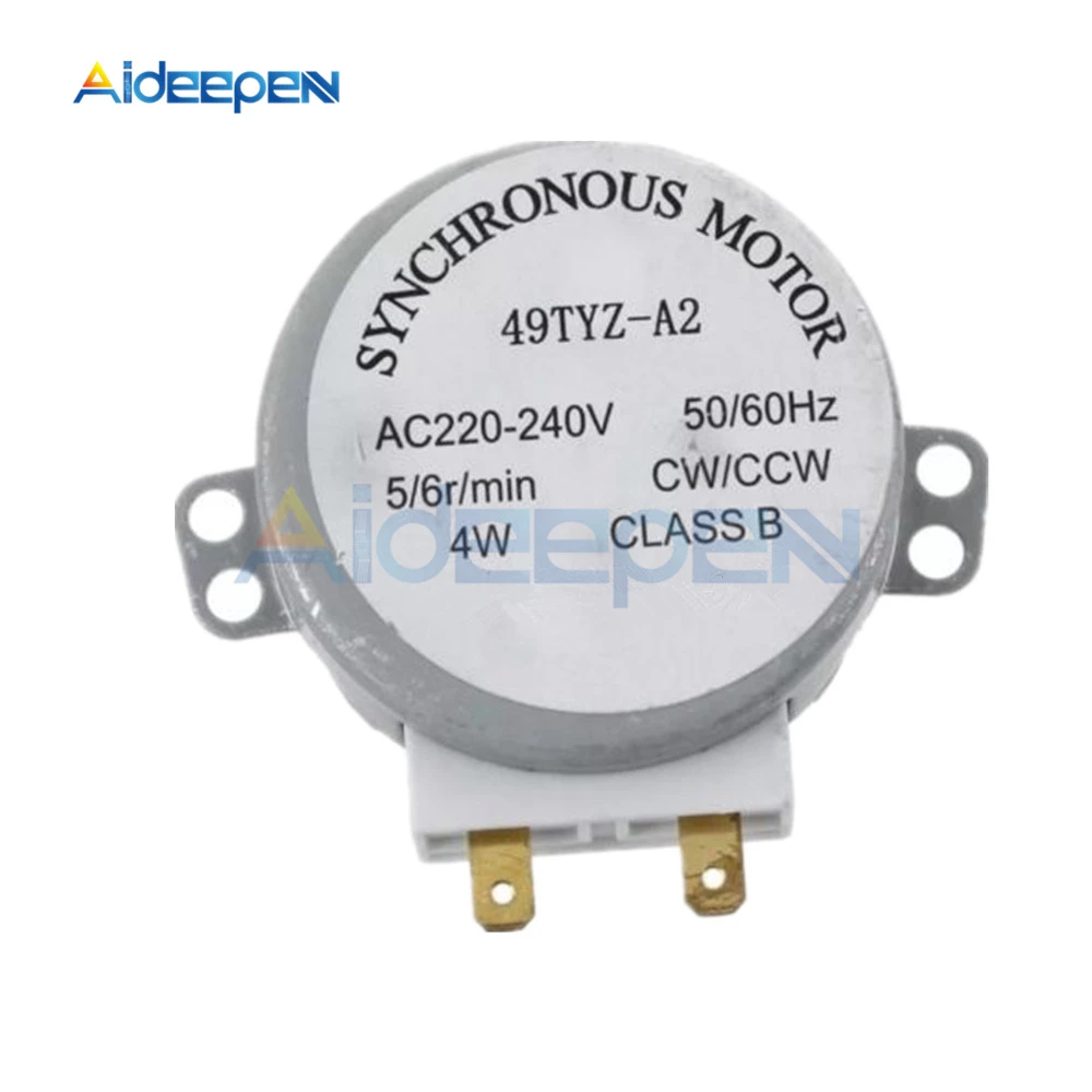 Microwave Oven Synchronous Motor 49TYZA2 AC 220240V CW/CCW 4W 5/6 RPM