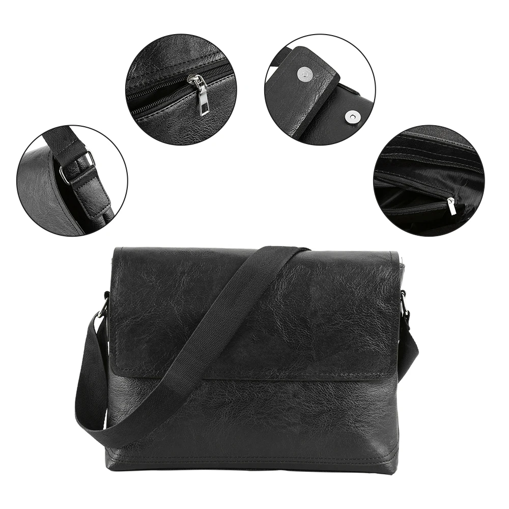 الأزياء الذكور بو الجلود حقيبة ساع للرجل عارضة الأعمال خمر Crossbody حقيبة