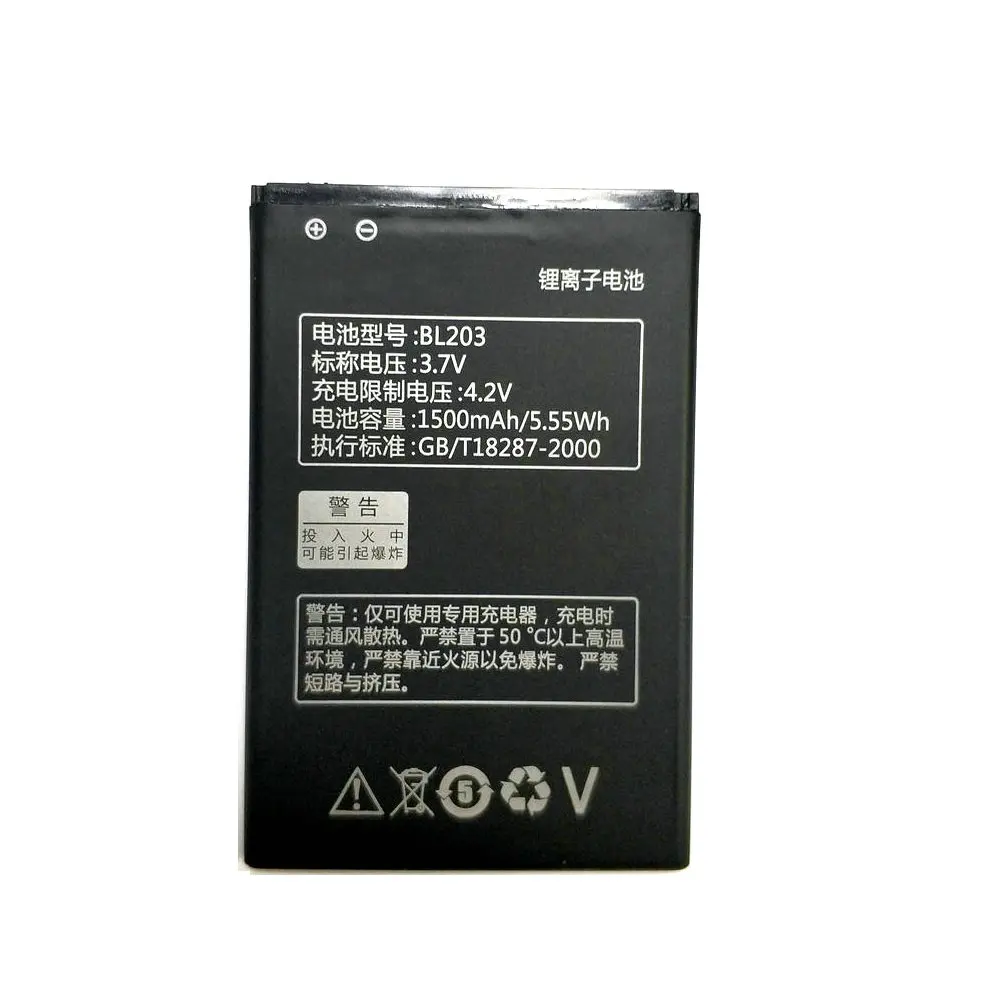 Новый аккумулятор BL203 1500 мАч для Lenovo A66 A278T A365E A308T A369 A318T A385E | Мобильные телефоны и