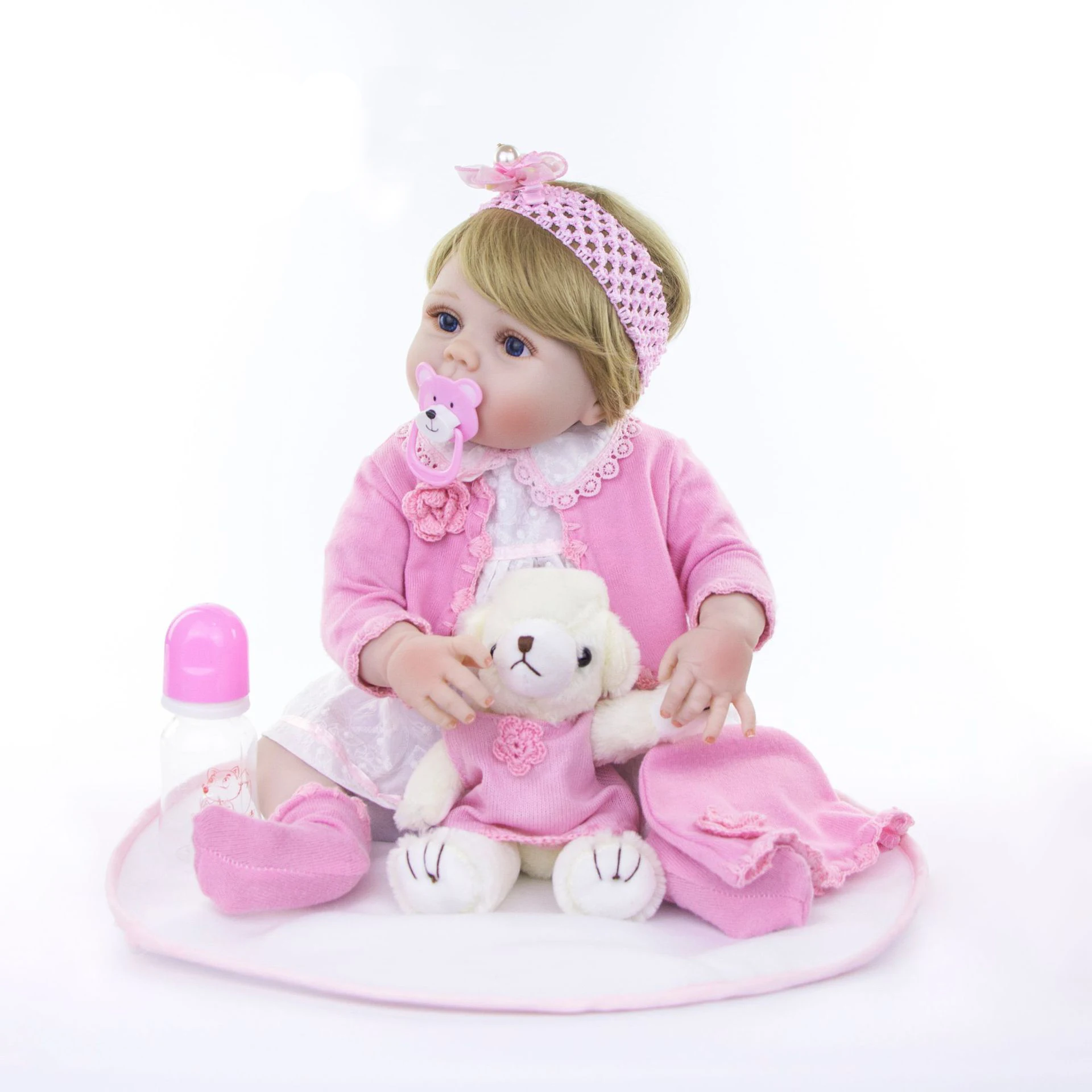 Bebes Reborn для принцессы девочки куклы 23 ''полное Силиконовое боди парик с