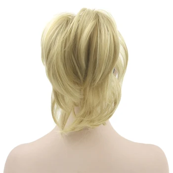 Soowee 10 Colors Wavy Hairpieces Claw Ponytail Synthetic Hair Blonde Gray Little Pony Tail Clip In Hair Extension 5