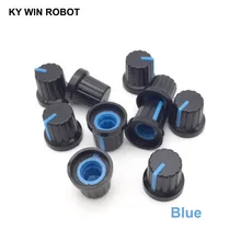 *#Best Price New 10 Pcs Blue 6mm Shaft Hole Dia Plastic Threaded Knurled Potentiometer Knobs Caps *#Best Price New 10 Pcs Blue 6mm Shaft Hole Dia Plastic Threaded Knurled Potentiometer Knobs Caps