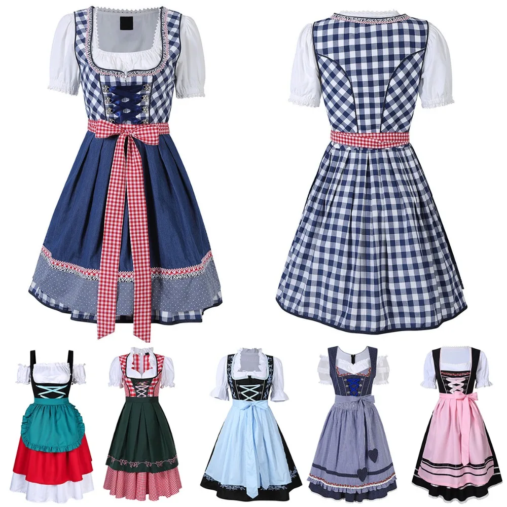 Dirndl Dress German Oktoberfest Bavarian Beer Wench Costume Maid Outfit ...