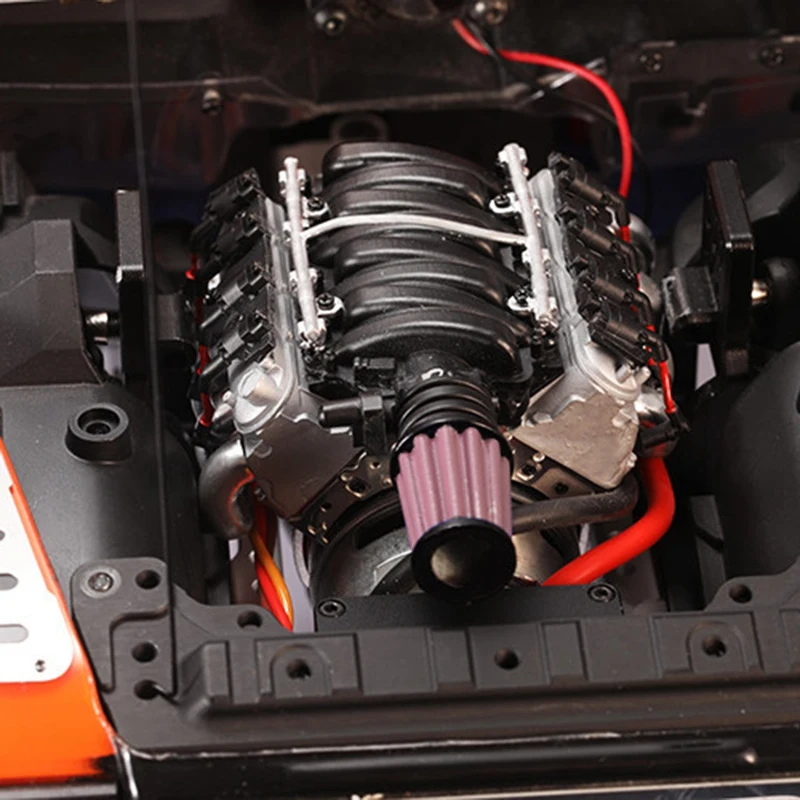 V8 6.2L имитация крышки двигателя радиатор двигателя вентилятор для 1/10 масштаб Trx4 Jeep Land Rover D90/110/130 Rc запчасти для автомобилей