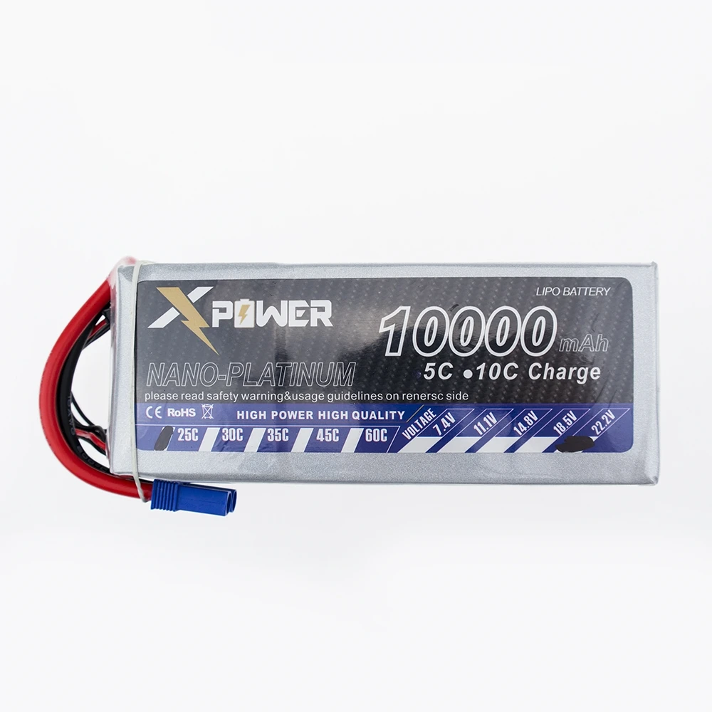 Lipo 22,2 V 10000Mah литиевая батарея EC5 или T или XT60 разъем для радиоуправляемого вертолета Qudcopter Drone автомобиля лодки Bateria