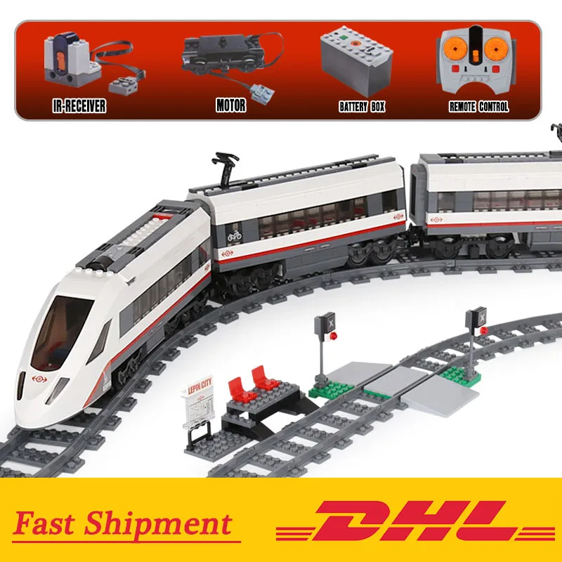 

02010 The Remote Control High-speed Passenger Train Set Blocks Bricks Toys Compatible with Legoings 60051 Trian Model