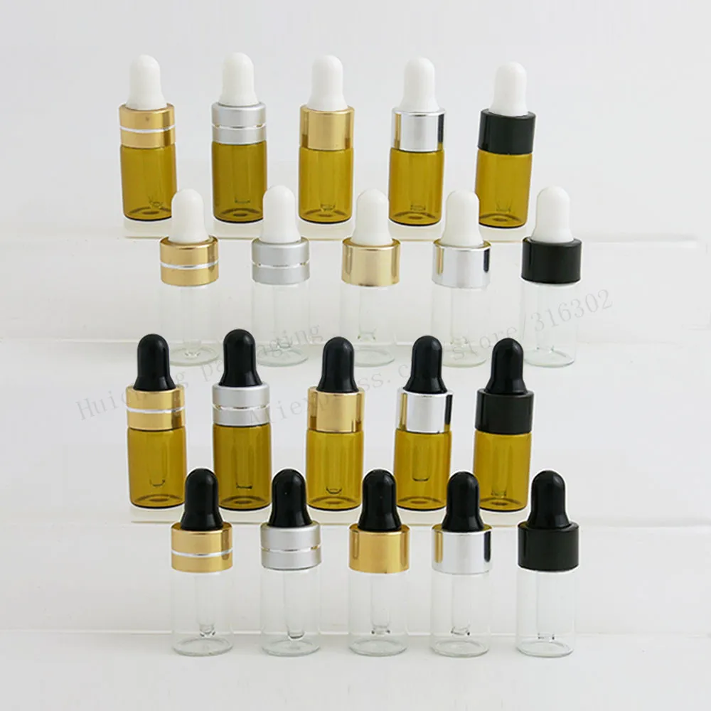Download 500 x 3ml Small Clear Amber Glass Dropper Bottle Transparent Glass Vial With Pipette Dropper for ...
