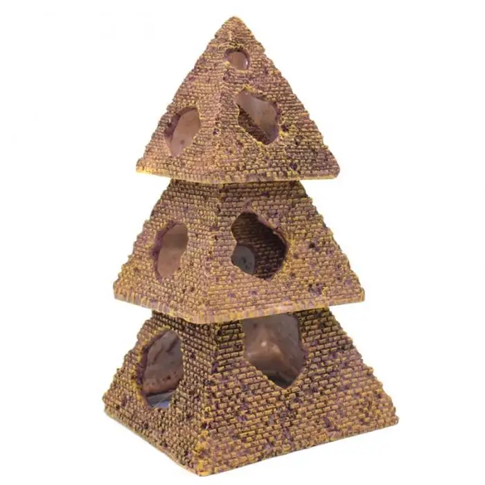 Мода моделирование пирамиды креветки рыбок приют аквариум орнамент пейзаж аквариум Декор@ LS