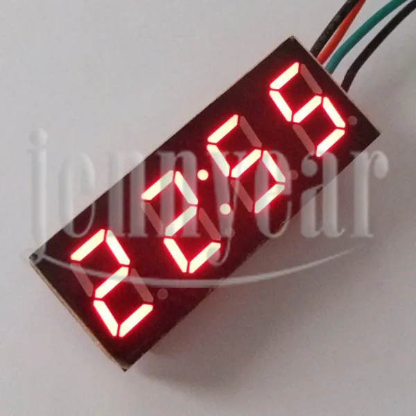 Mini Red LED Clock Panel Meter DC 12V 24V Adjustable Digital Clock for