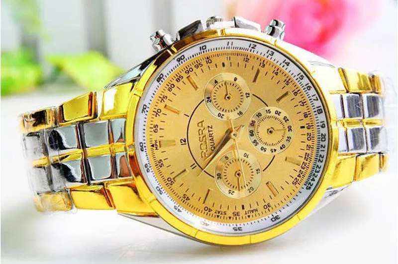 Привлекательное позолоченное роскошное мужские римские цифры часы Металлические аналоговые кварцевые модные наручные часы, горячая Распродажа orologio uomo lusso