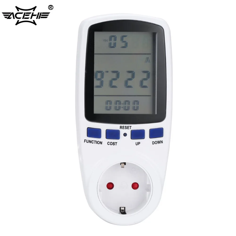 

ACEHE 230V EU/UK Plug Digital Timer Switch Power Energy Meter Automatic Volt Voltage Wattmeter Power Analyzer Measuring socket