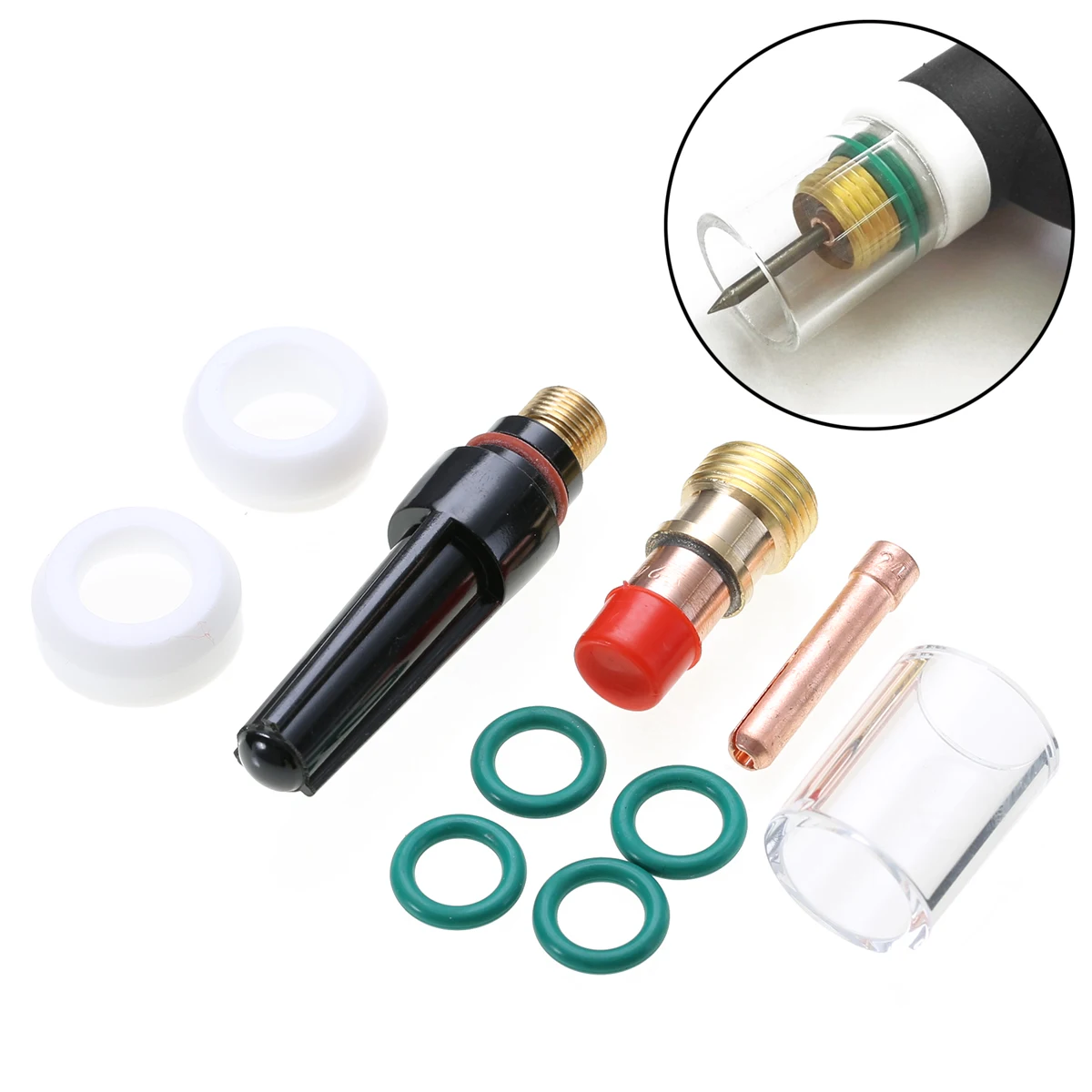 10pcs TIG Welding Torch Kit Stubby Gas Lens 10 Pyrex Cup For WP 17/18