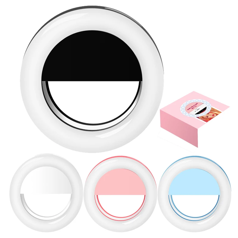 

RK14 Beauty LED Selfie Flash Light LED Right Light Rechargeable Mini Fill Light For Smart Phone For iPhone Samsung Xiaomi Phones