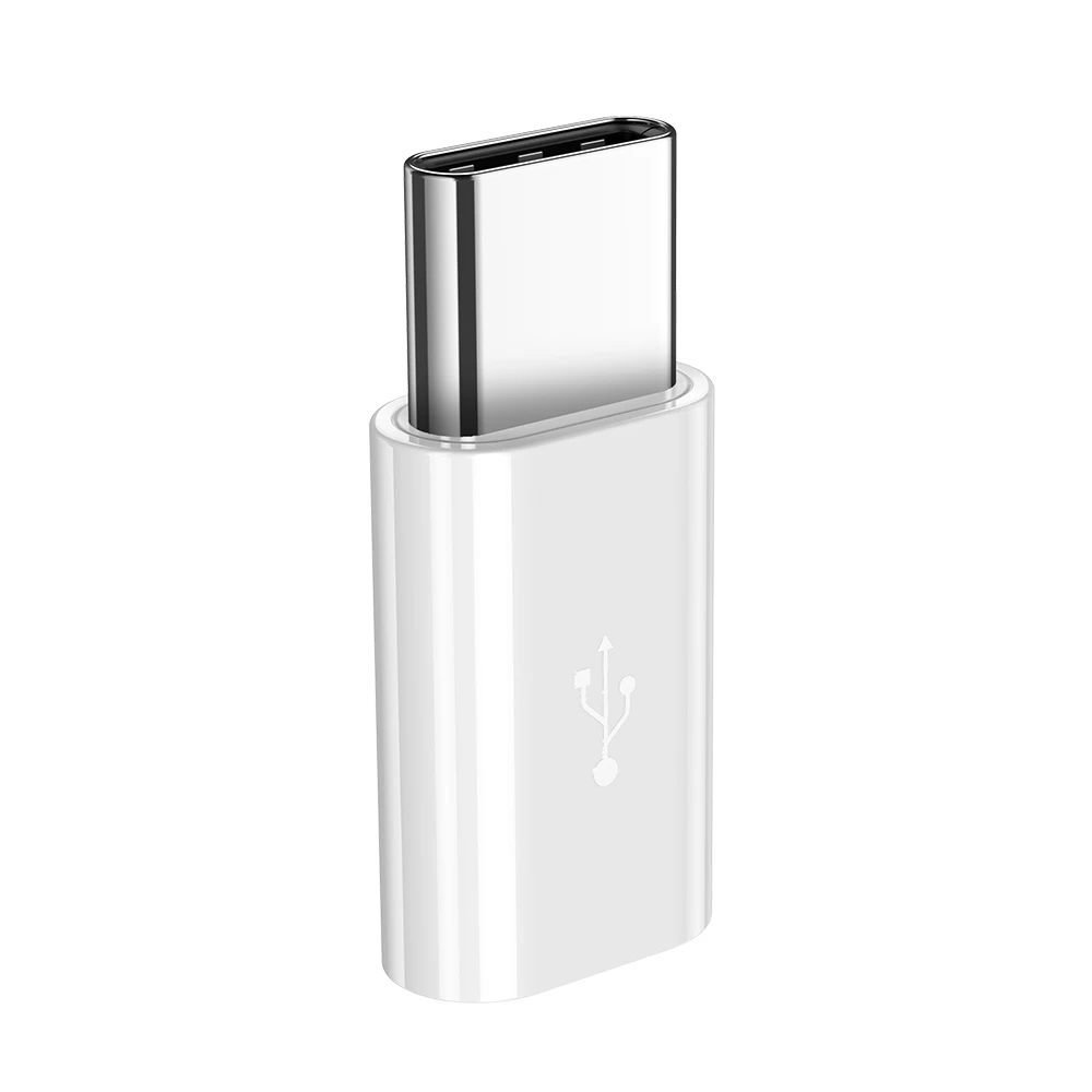 KISSCASE type c Мужской к micro usb Женский typec c к micro адаптер для samsung S10/S9 для Xiaomi huawei Синхронизация данных мини портативный - Цвет: Белый