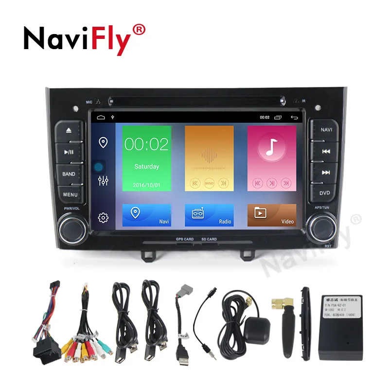 Navifly Android9.1 Автомобильная RDS радио кассета для peugeot 408 peugeot 308 308SW с gps Навигатором Радио BT Ipod 4G wifi DVR камера