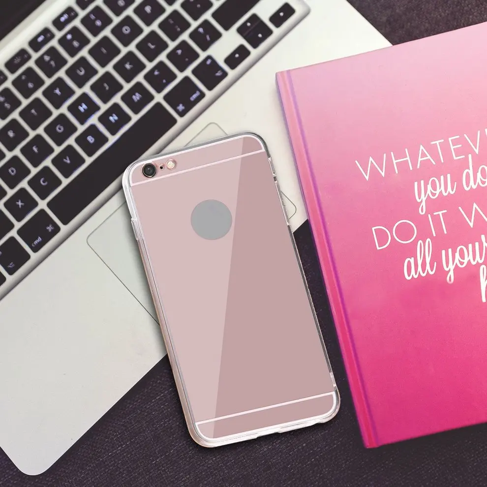 

5 Pcs New Slim Soft Silicone TPU Back MakeUp Mirror Phone Case Cover Shockproof Protective Case for Apple iphone 6/6s puls