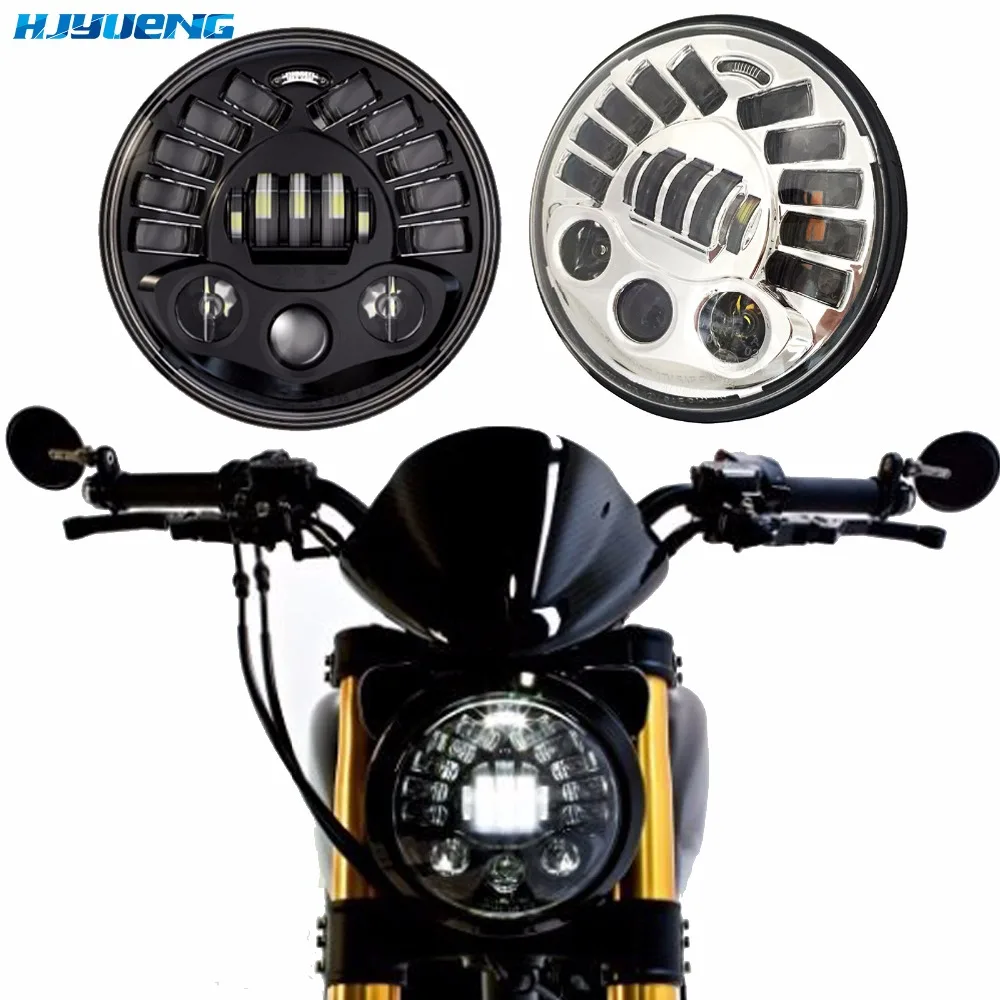 

HJYUENG 80W 7inch Motorcycle Headlight Hi-Lo Beam H4 Round 7Inch Car Headlights For BMW R NineT R9T For Harley Motorcycle