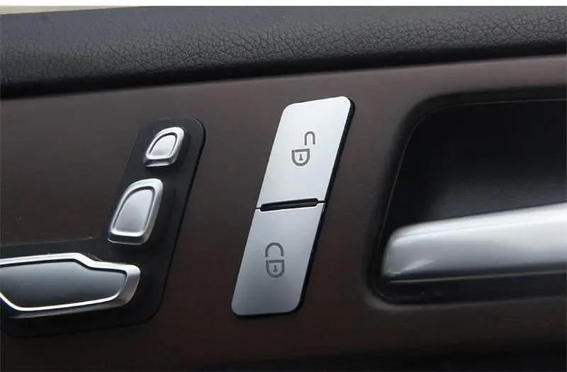 Автомобильный Стайлинг двери сиденья памяти кнопки блокировки отделка Чехлы наклейки для Mercedes Benz C E Class W204 W212 авто аксессуары для интерьера