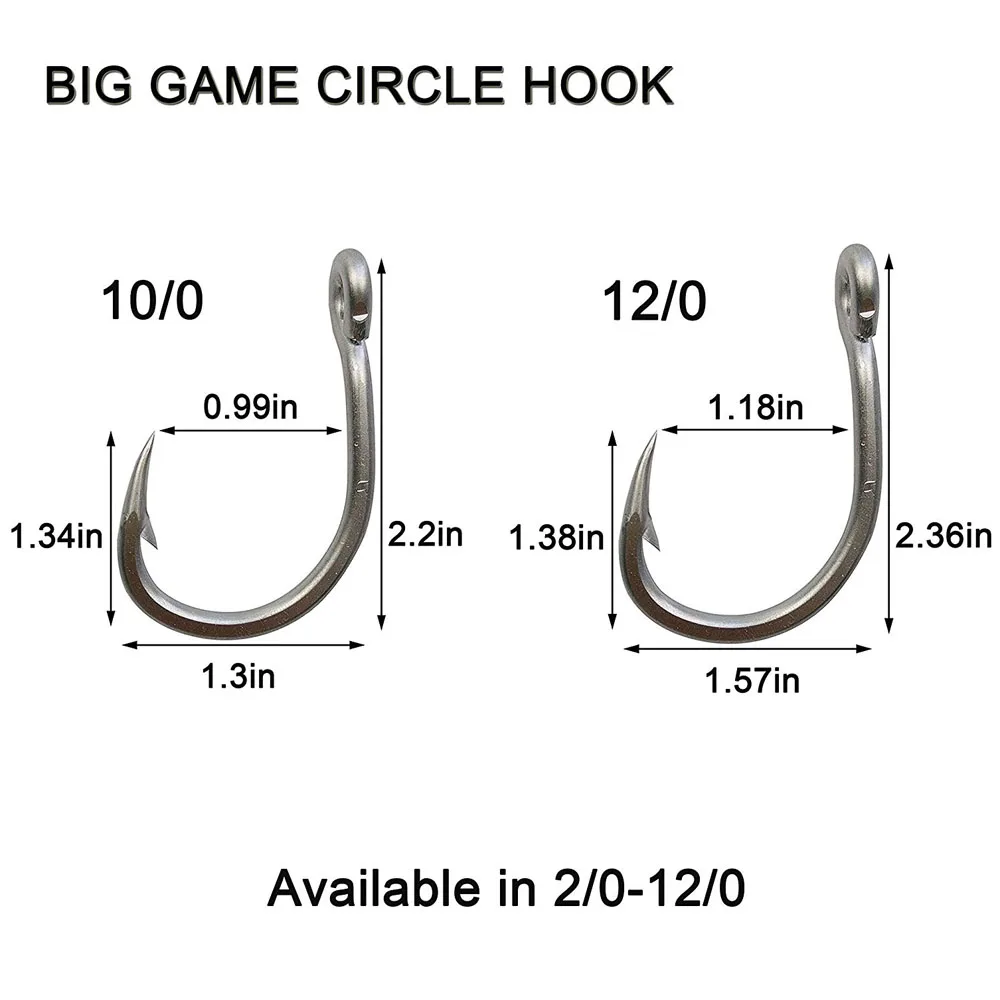 30pcs 10884 Stainless Steel Fishing Hooks Big Game Saltwater