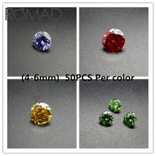 

ROMAD 5A Zircon Beads Hand Made Diy Jewelry Making Supplies Round Cut CZ Stone 50PCS Per Colors Wholesale Lots Bulk R4