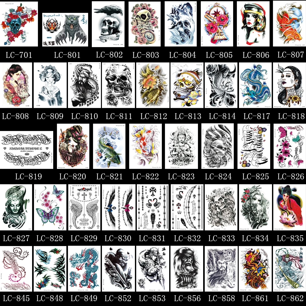 1 Pc Tahan Air Tengkorak Wanita Bunga Lengan Kembali Tatoo Temporary
