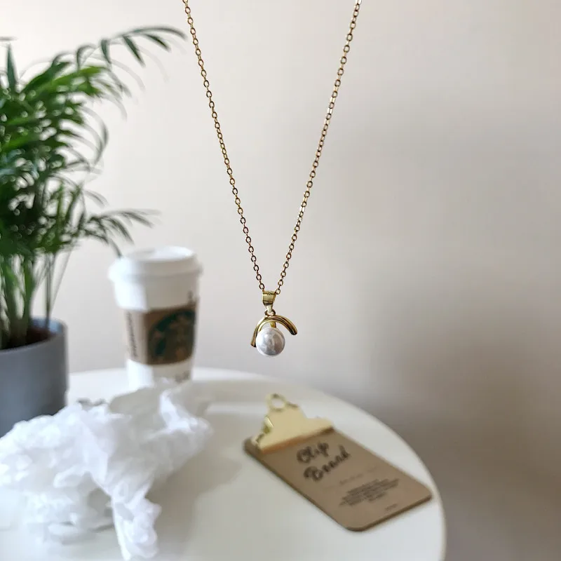 Silvology 925 серебро перевернутое J стиль жемчужное ожерелье Золото креативный свет роскошный кулон ожерелье для женщин ювелирный подарок