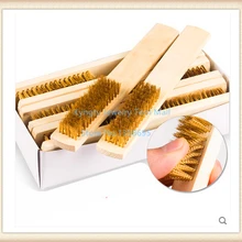 Ювелирные изделия делая инструменты для удаления ржавчины щетки для чистки бытовые инструменты для уборки с деревянной ручкой латунная проволочная щетка 120 шт./лот