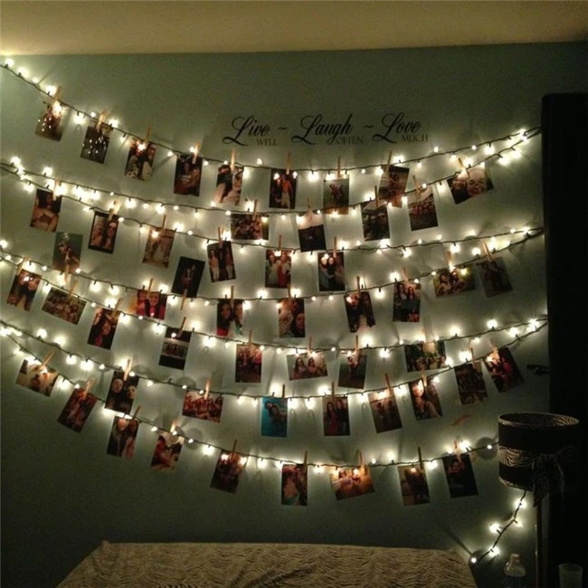 LED String Light Hanging Picture Photo Clips Pegs Bright Lamp Indoor