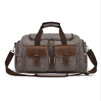 

Canvas Leather Big Duffle Bag Men Travel Bags Carry on Travel Luggage Bags Large Road Weekend Tote Handbag