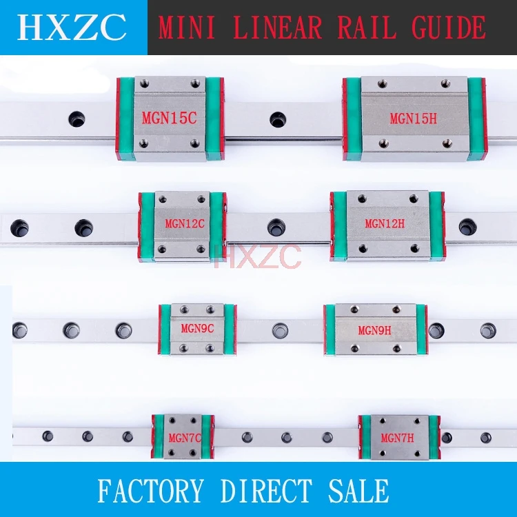 

3D print parts cnc MGN7C MGN12C MGN15C MGN9C mini linear rail guide 1pc MGN linear rail guide +1pc MGN slider