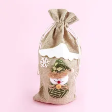 1 шт Креативный дизайн прекрасный Санта-Снежинка Чехлы для бутилок вина сумки Главная Рождественский ужин вечерние украшение для винной бутылки 3 цвета