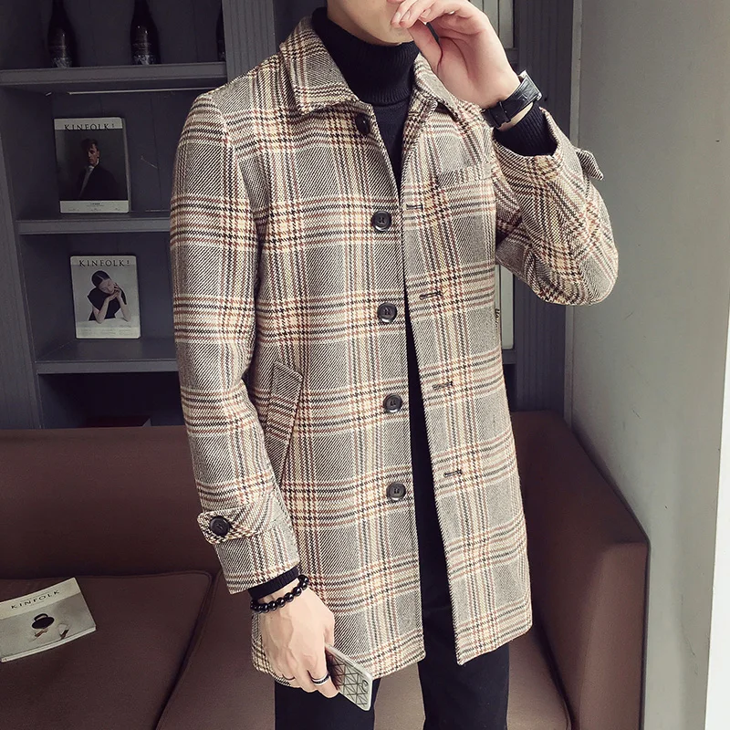 Шерстяное пальто мужские длинные теплые Abrigo Hombre зимнее куртки стимпанк casaco inverno