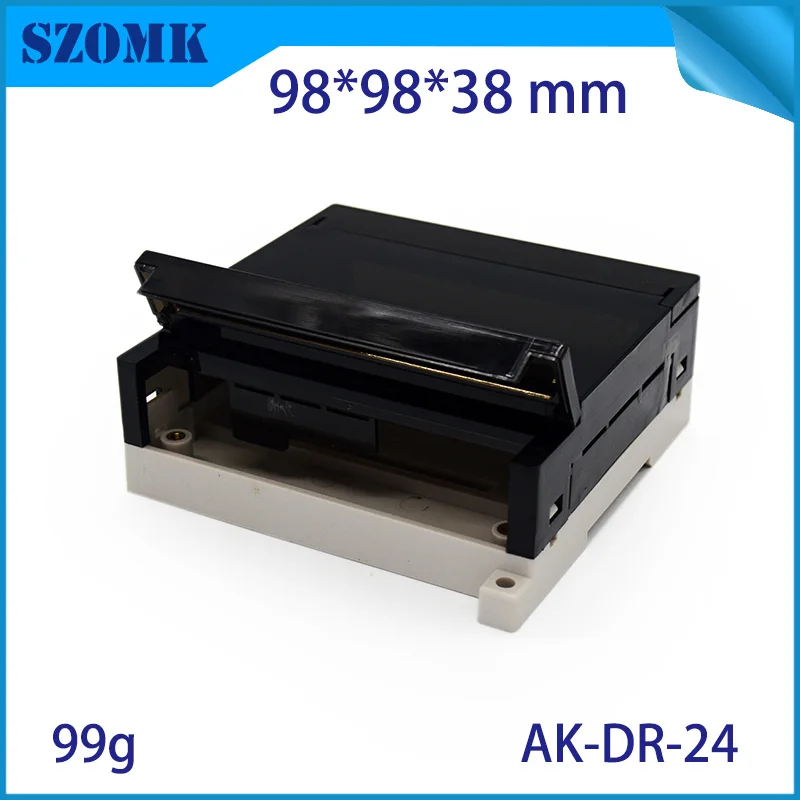 

10 pcs/lot hot selling new design din rails enclosures and case housing 98X98X38mm plastic enclosures electronics din rail clip