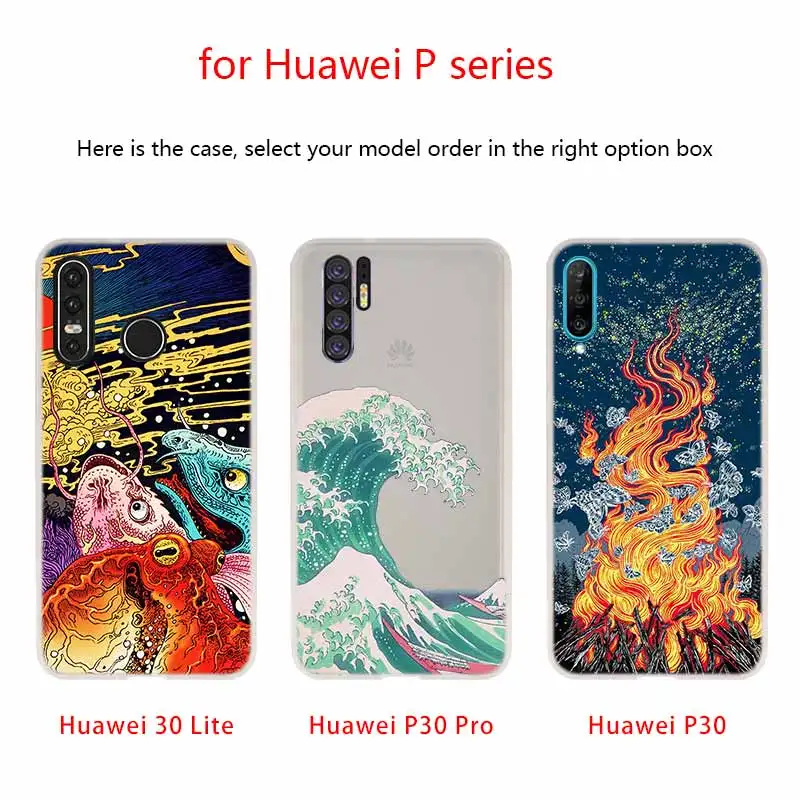 NAYIDA японский стиль Искусство Японский чехол силиконовый мягкий ТПУ для Huawei P30 P40