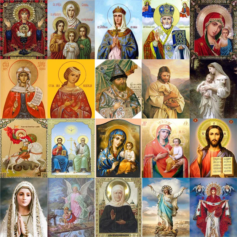 

5D Diamond Painting Embroidery Religious Painting Set Rhinestone House Decoration Full Square Cross Stitch Mosaic Icon Beads