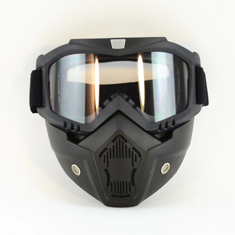 Для лыж велосипеда мотоцикла камуфляжная маска для лица мотокросса мотора открытого лица Съемные очки для шлемов винтажные очки