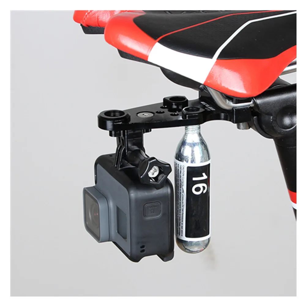 GUB горный велосипед седло рейку для GoPro CO2 ЦИЛИНДР передачи сиденья фиксированный кронштейн Спортивная камера адаптер алюминиевый сплав