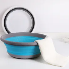 Складной умывальник диаметр: 32 см складной Портативный бассейна горшок для кемпинга Рыбная ловля автомобиля раковина для мытья воды Z12