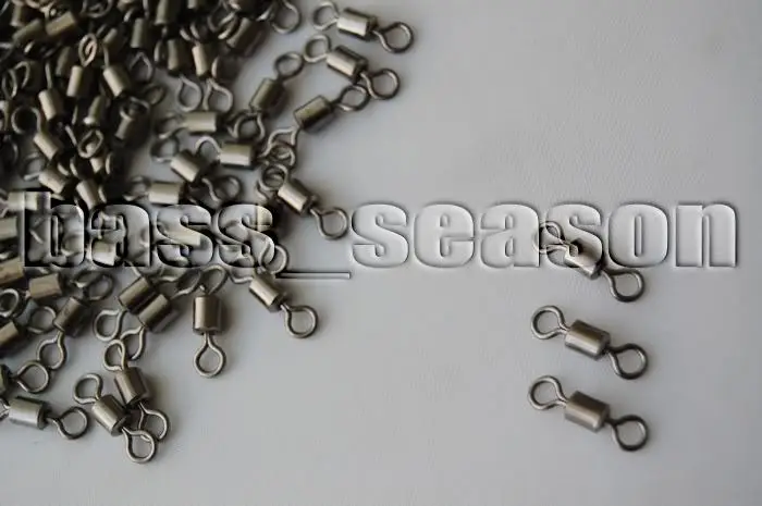 

200 PCS 4# Ball Bearing Swivel Solid Rings Fishing Connector 60LB Free Shipping