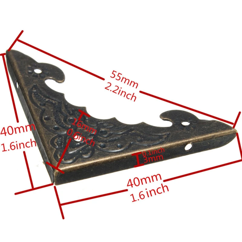 12 шт. антикварная мебель защита для ног Подарочная коробка для ювелирных изделий деревянные защитные уголки декоративные углы для дома металлические изделия