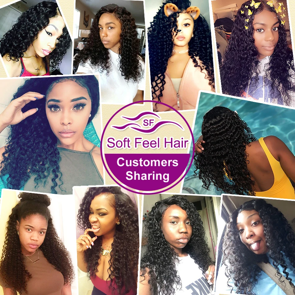 Soft Feel Hair Brazilian Deep Wave Bundles With Frontal Remy Human Hair Bundles With Frontal Lace Frontal Closure With Bundles