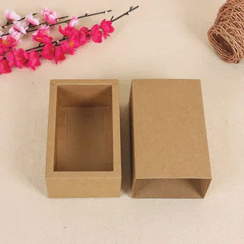 

Retail 10.6*8.4+4cm 20Pcs/Lot Kraft Paper Package Box For DIY Soap Gift Craft Jewel Pack Box Retro Cardboard Paper Drawer Boxes