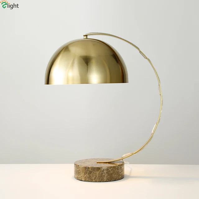 Modern Re Copper Metal Led Table Lamp Marble Base Bedroom Modern Re Copper Metal Led Table Lamp Marble Base Bedroom Lights Living Room