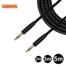 Cabo macho aux de 2/3/5m 3.5mm, entrada macho para fone de ouvido estéreo e áudio aux de 3.5mm cabo jack 3.5 aux de áudio, cabo para telefone, fone de ouvido