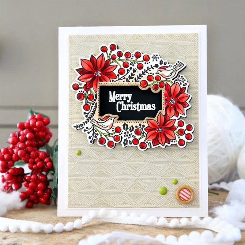 

Merry Christmas Transparent Clear Silicone Stamp/Seal for DIY Scrapbooking/Photo Album Decorative Card Making Clear Stamps 4x6in