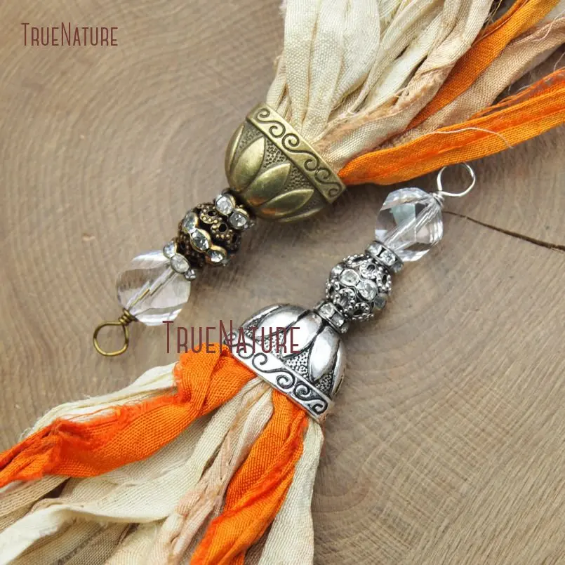 20180207-PM10536- Orange Shades Sari Silk Tassel Pendant_5