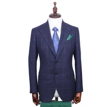 Клетчатые мужские костюмы в деловом стиле на заказ классический серый клетчатый Свадебный костюм для мужчин для жениха шерстяной костюм смокинги для мужчин