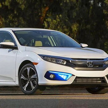 

New drl For Honda Civic 10th turning Signal style relay 12V Car LED DRL Daytime Running Lights Accessories signal moving light