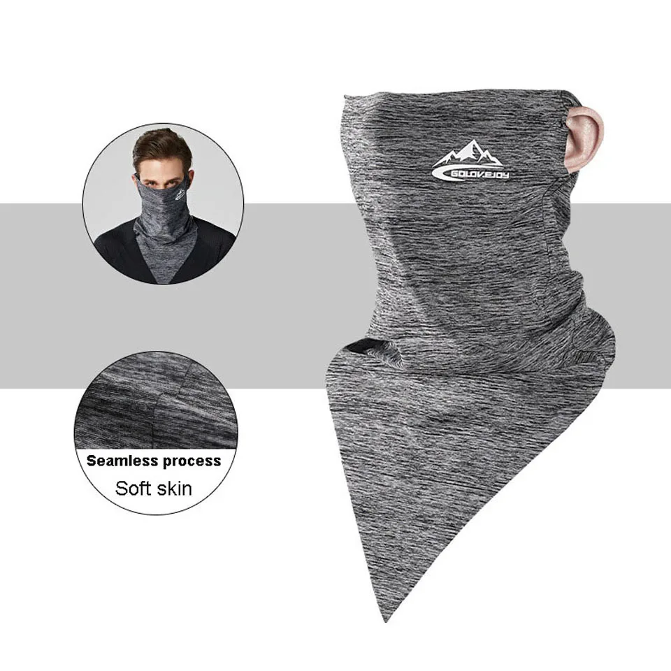 Велосипедное лицо бандана для спорта на открытом воздухе для женщин и мужчин повязка на голову лицевая маска для шеи Теплый треугольный ледяной Шелковый крутой шарф - Цвет: Grey