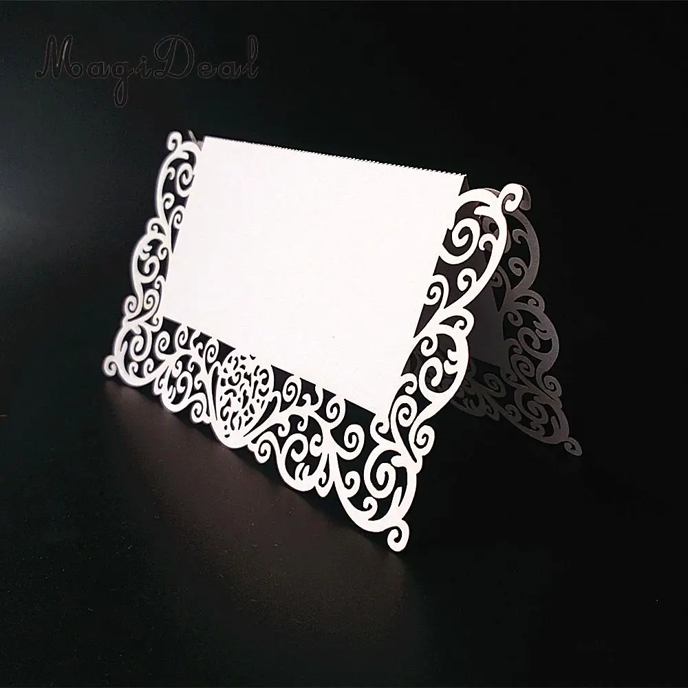 MagiDeal 25pcs White  Paper Vine for Wedding Party Table Name Place Cards Favor Decor Message Setting Card Party Supplies